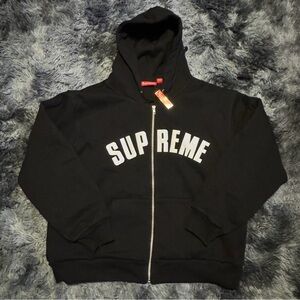 Supreme Black Zip-Up Hoodie
